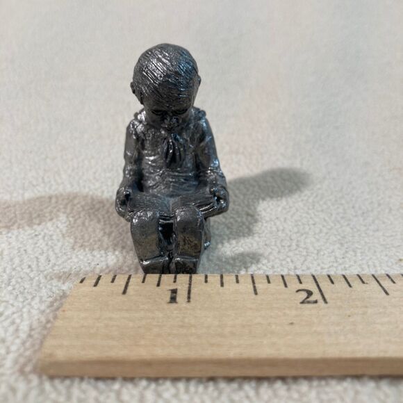 Michael Ricker Pewter "Boy Reading Book" from‎ The Park City Town Hall Grouping - Picture 2 of 6